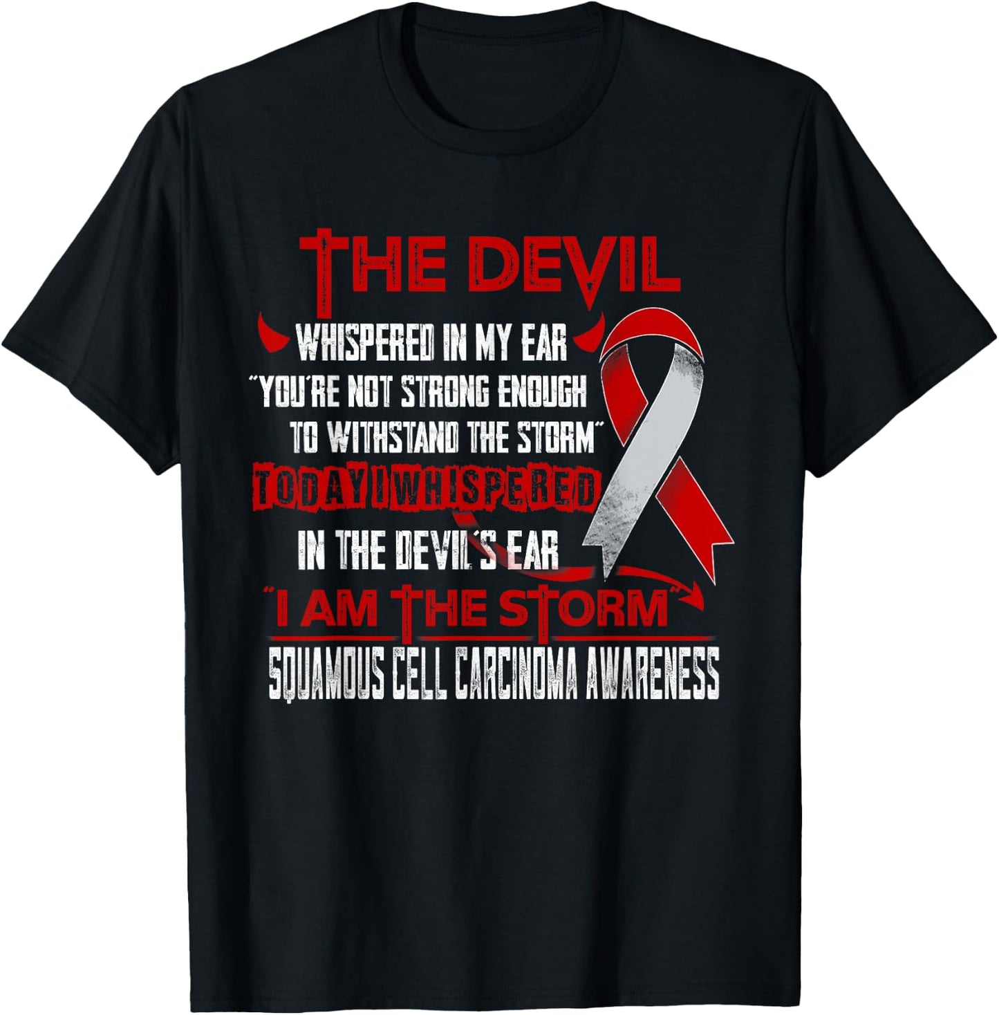 Squamous Cell Carcinoma Awareness I am the Storm Devil T-Shirt - T-Shirt | Black