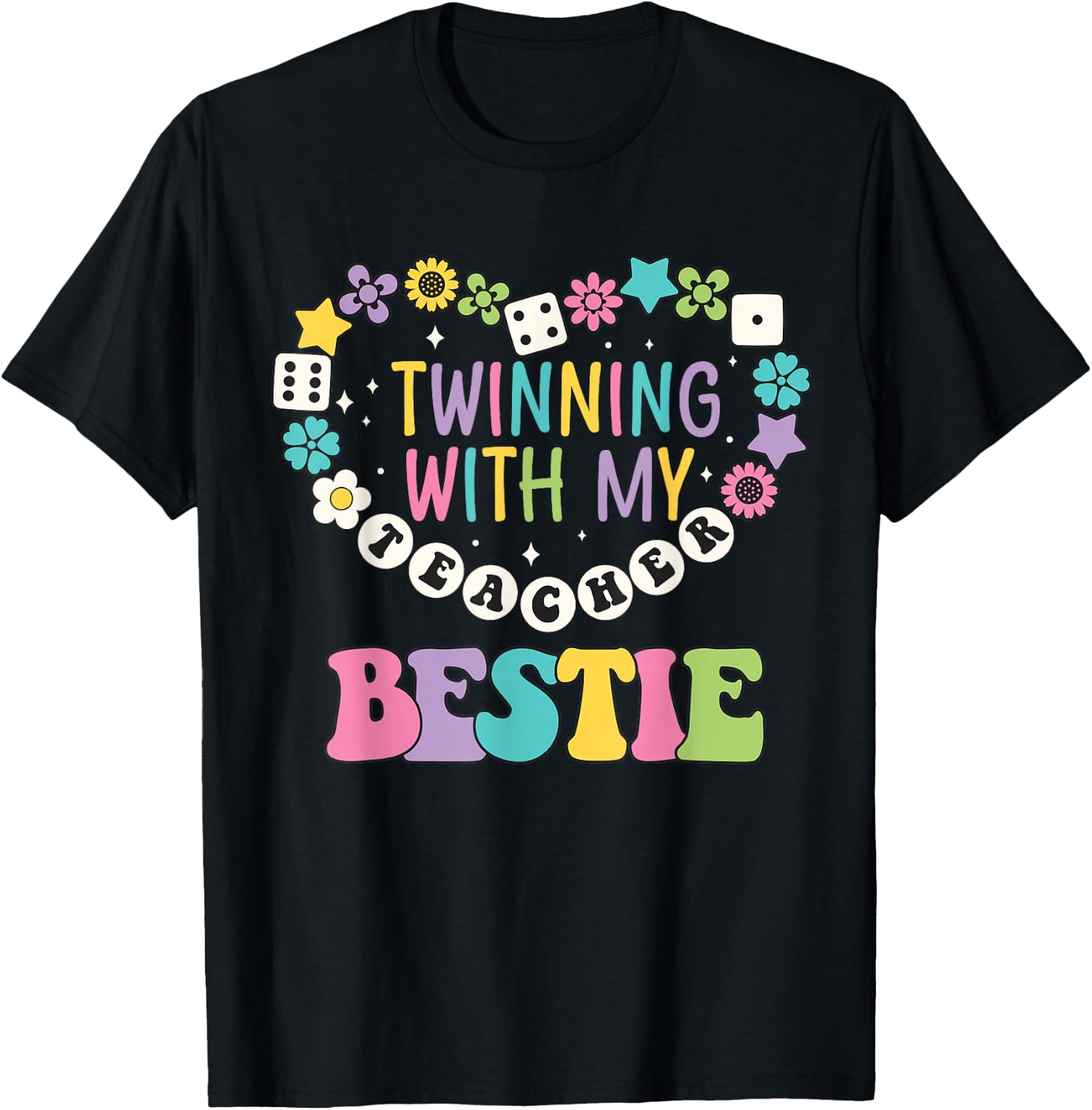 Twin Day Friends Teacher Twinning with My Bestie Matching T-Shirt - T-Shirt | Black