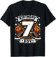 Kids 7th Birthday Boy 7 Year Old Boy Basketball Birthday Party T-Shirt - T-Shirt | Black