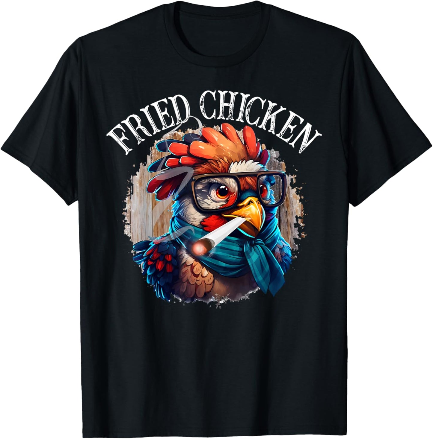 Fried Chicken Funny 420 Marijuana Weed Cannabis Graphic T-Shirt - T-Shirt | Black
