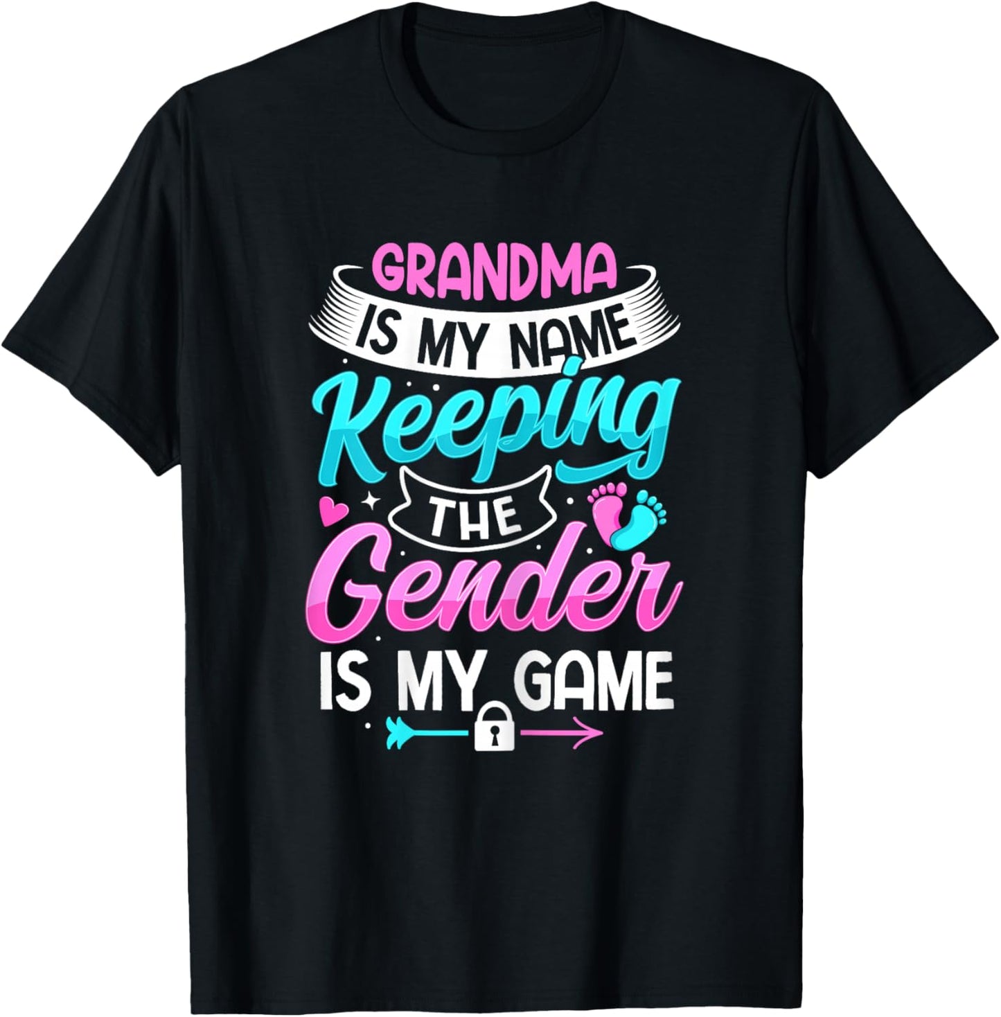 Gender Reveal Design for a Keeper of the Gender Grandma , Female X-Small, Black T-Shirt - T-Shirt | Black