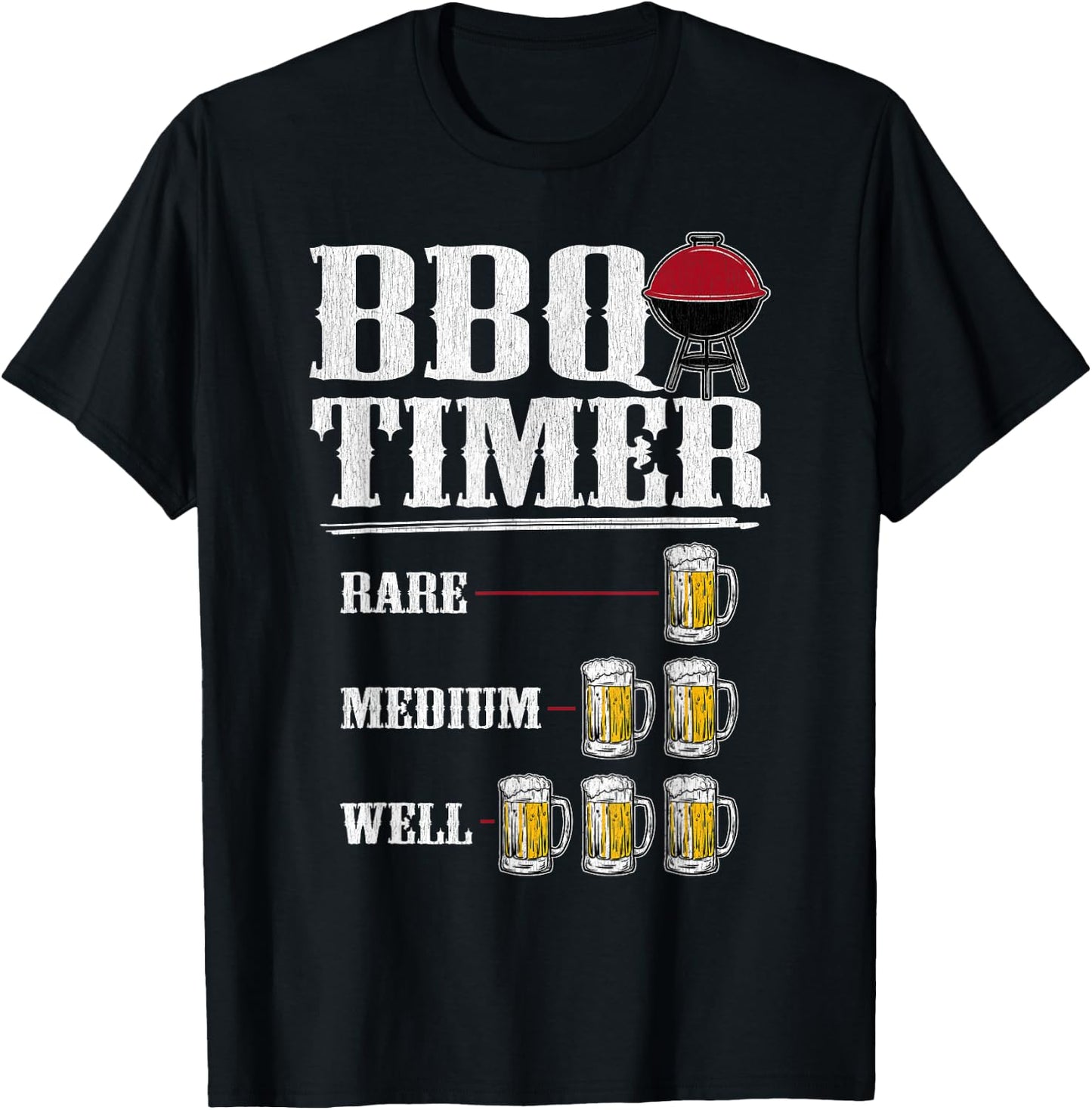 BBQ BEER TIMER SHIRT Funny BBQ Grilling Gift T-Shirt - T-Shirt | Black