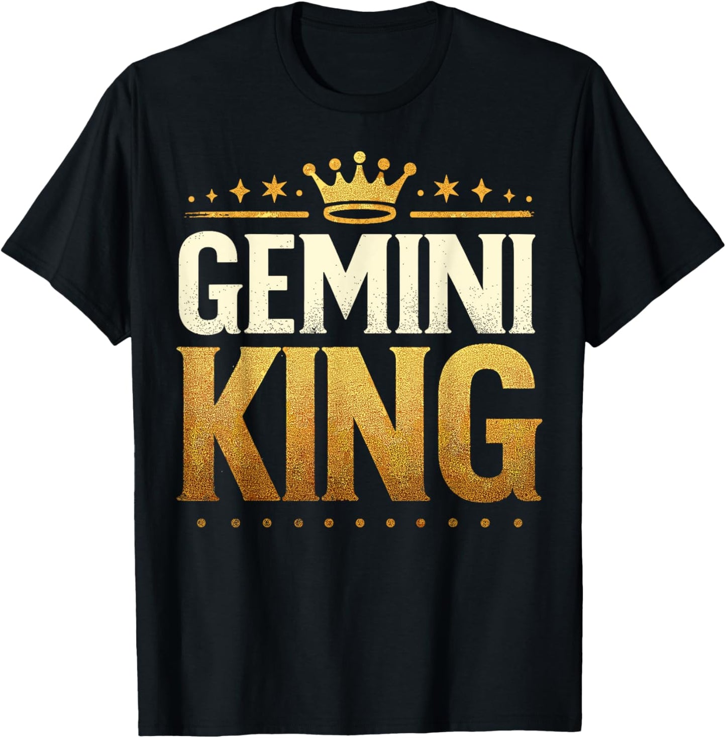 Gemini Birthday King Graphic Novelty May, June Born Men's T-Shirt - T-Shirt | Black