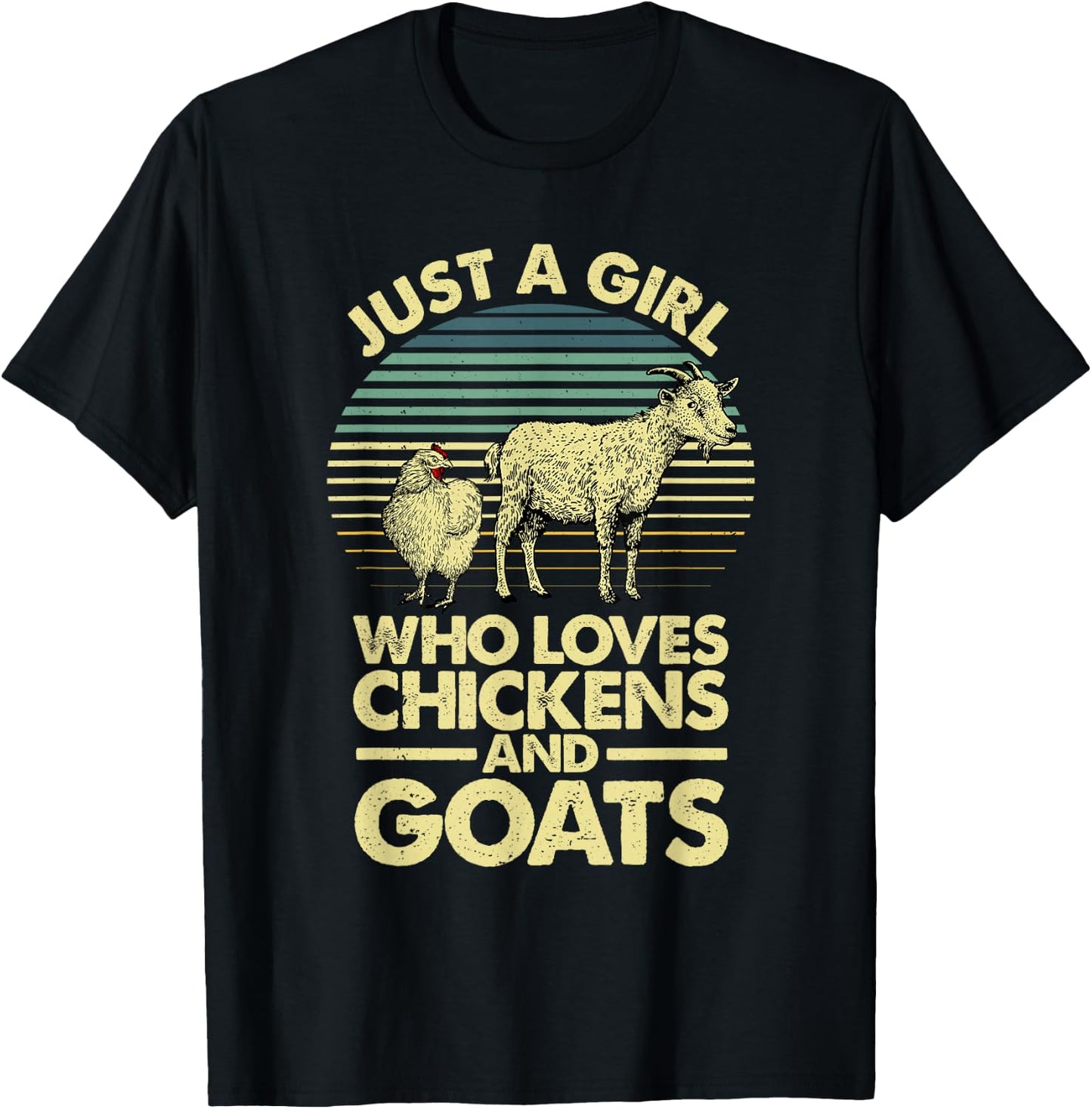 Cool Chicken Goat Girls Chicken Farmer Goat Lovers T-Shirt - T-Shirt | Black