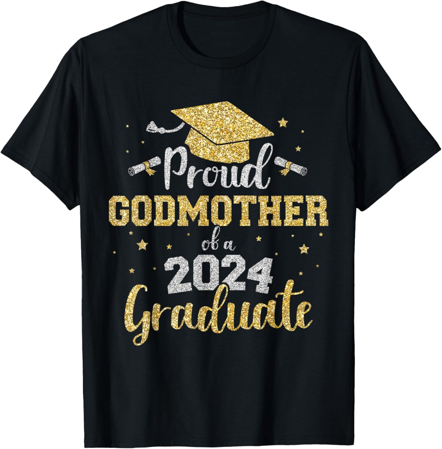 Proud godmother of class of 2024 graduate senior graduation T-Shirt - T-Shirt | Black