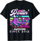 Birthday Roller Skating 12th Girl Rollin into 12 Skate Party T-Shirt - T-Shirt | Black