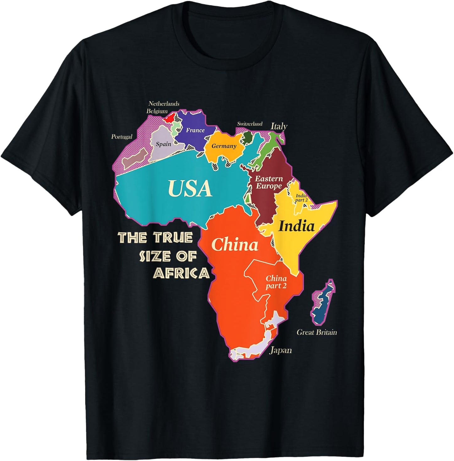 Bongo Designs -Adults Africa Map , Black, Small T-Shirt - T-Shirt | Black