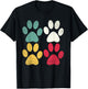 Retro - Vintage Dog Cat Paw Lover Fur Mom Dad T-Shirt - T-Shirt | Black