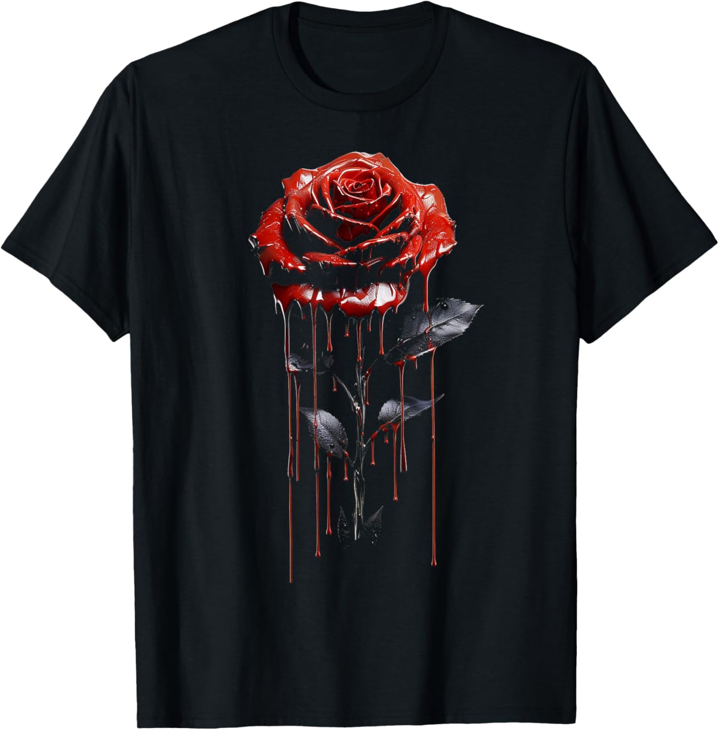 Rose Lover Artwork Graphic Motif Nature Rose T-Shirt - T-Shirt | Black