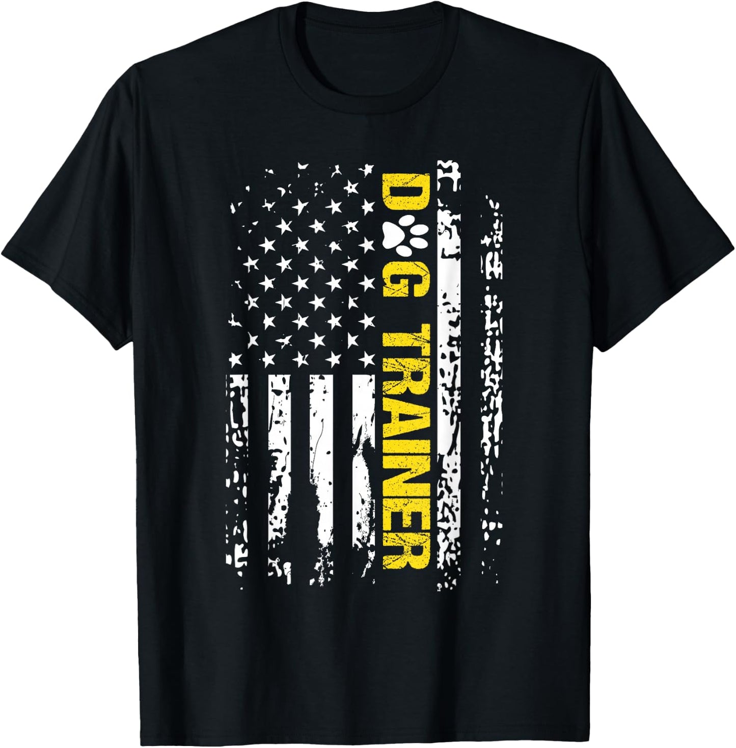 Dog Trainer Shirt American Flag Patriotic Dog Trainer Gift T-Shirt - T-Shirt | Black