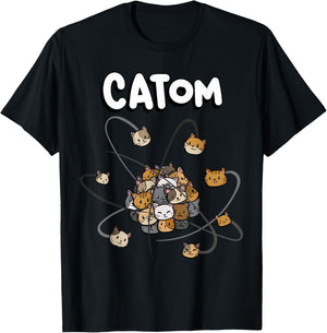 Catom Science Teacher Chemistry Lover Physics School Cat T-Shirt - T-Shirt | Black