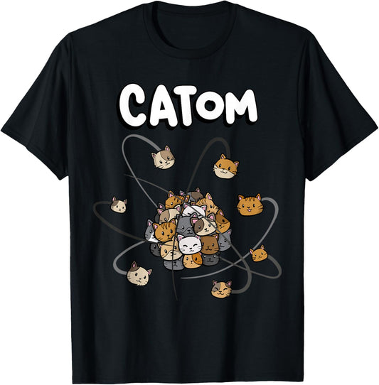 Catom Science Teacher Chemistry Lover Physics School Cat T-Shirt - T-Shirt | Black