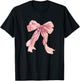 Pink Bow Tops Girls Clothes Trendy Cute Coquette T-Shirt - T-Shirt | Black