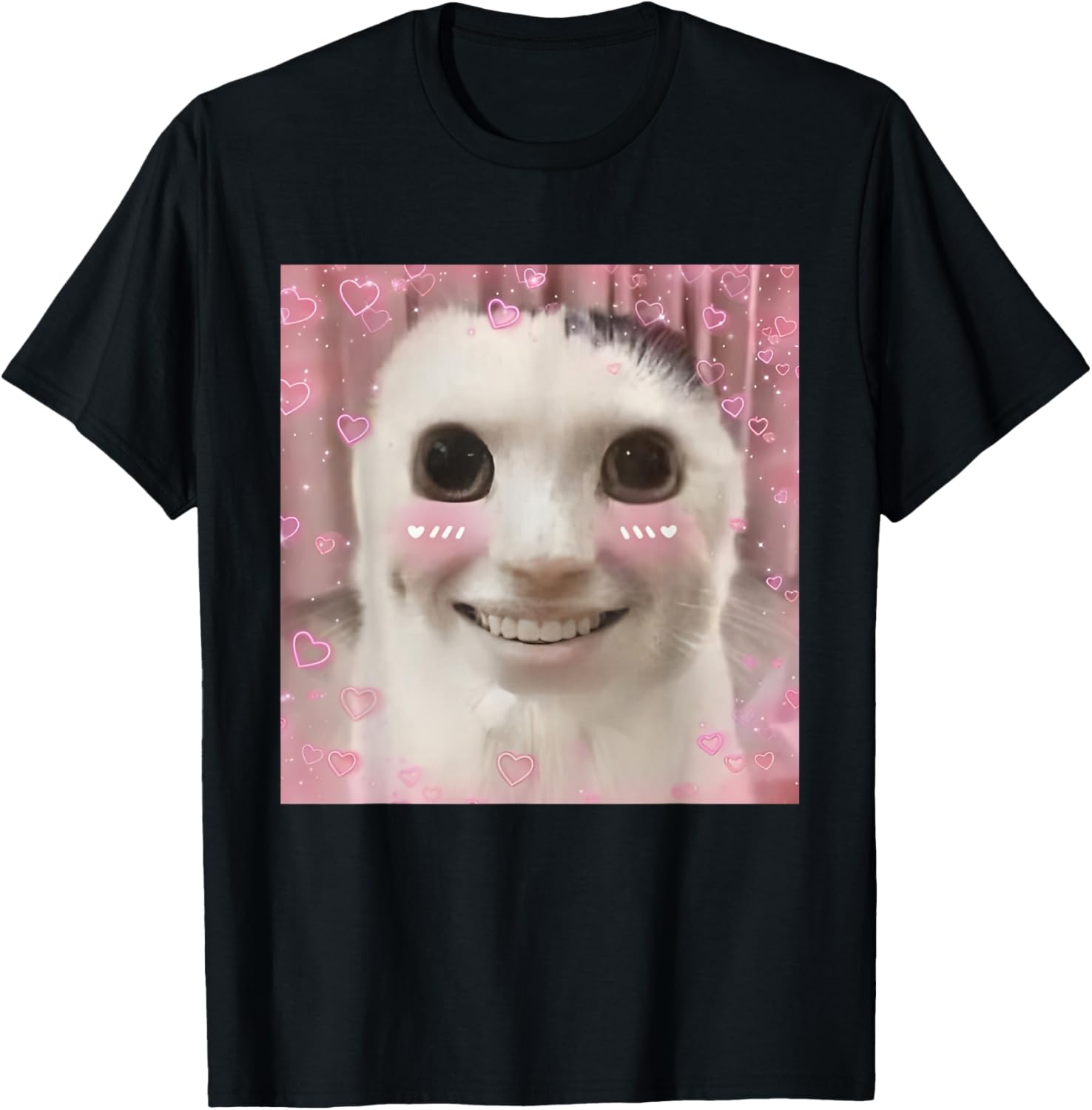Goofy Ahh Cat Meme Dank Cursed Weirdcore Cringey Banana Cat T-Shirt - T-Shirt | Black