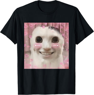 Goofy Ahh Cat Meme Dank Cursed Weirdcore Cringey Banana Cat T-Shirt - T-Shirt | Black