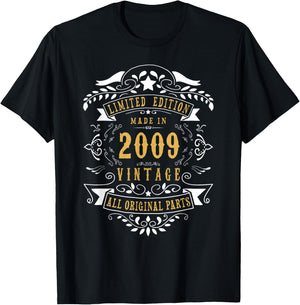 17th Birthday 17 Years Old Girl Boy Born 2009 17 Birthday T-Shirt - T-Shirt | Black