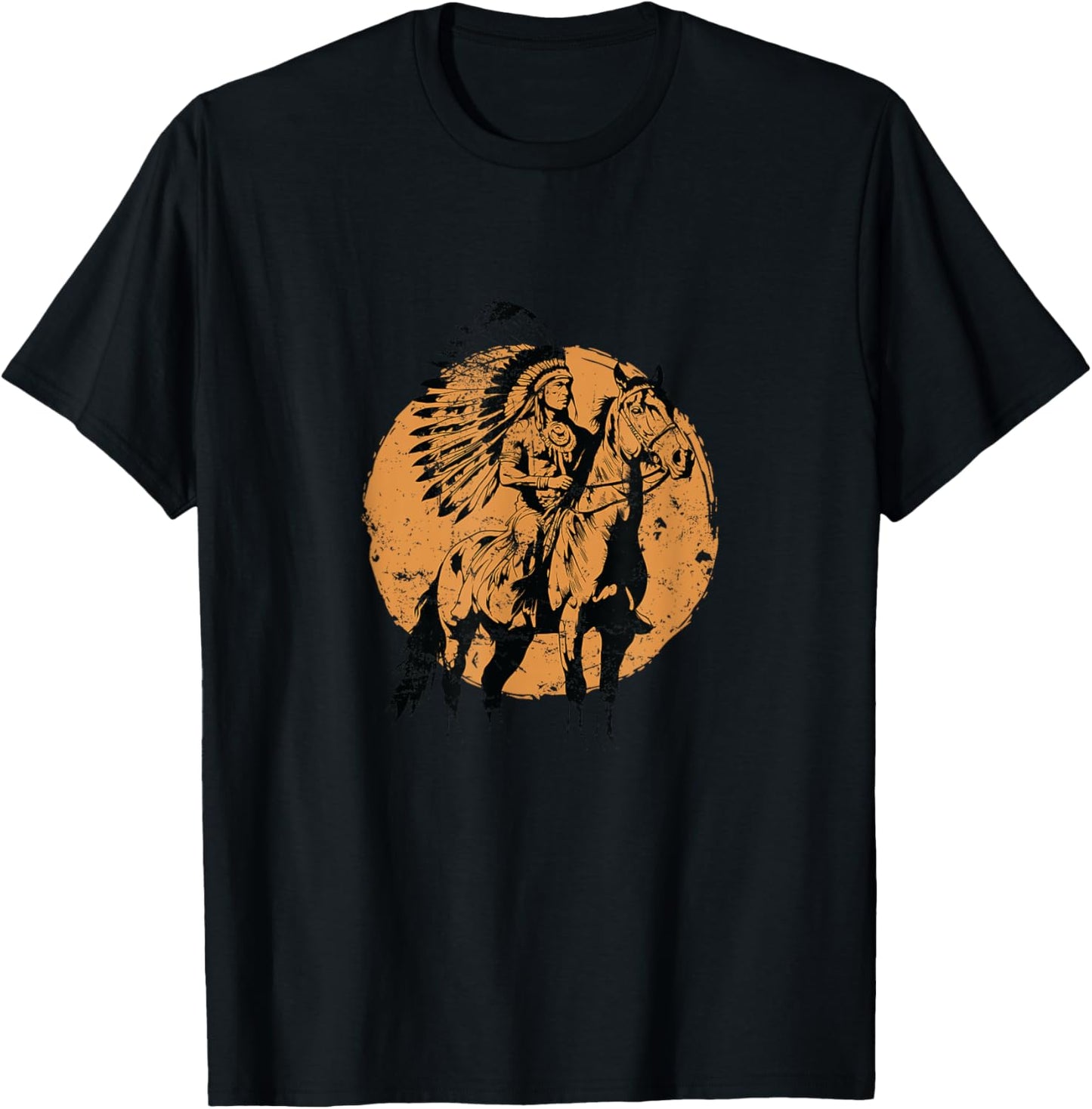 Native American on a Horse T-Shirt - T-Shirt | Black