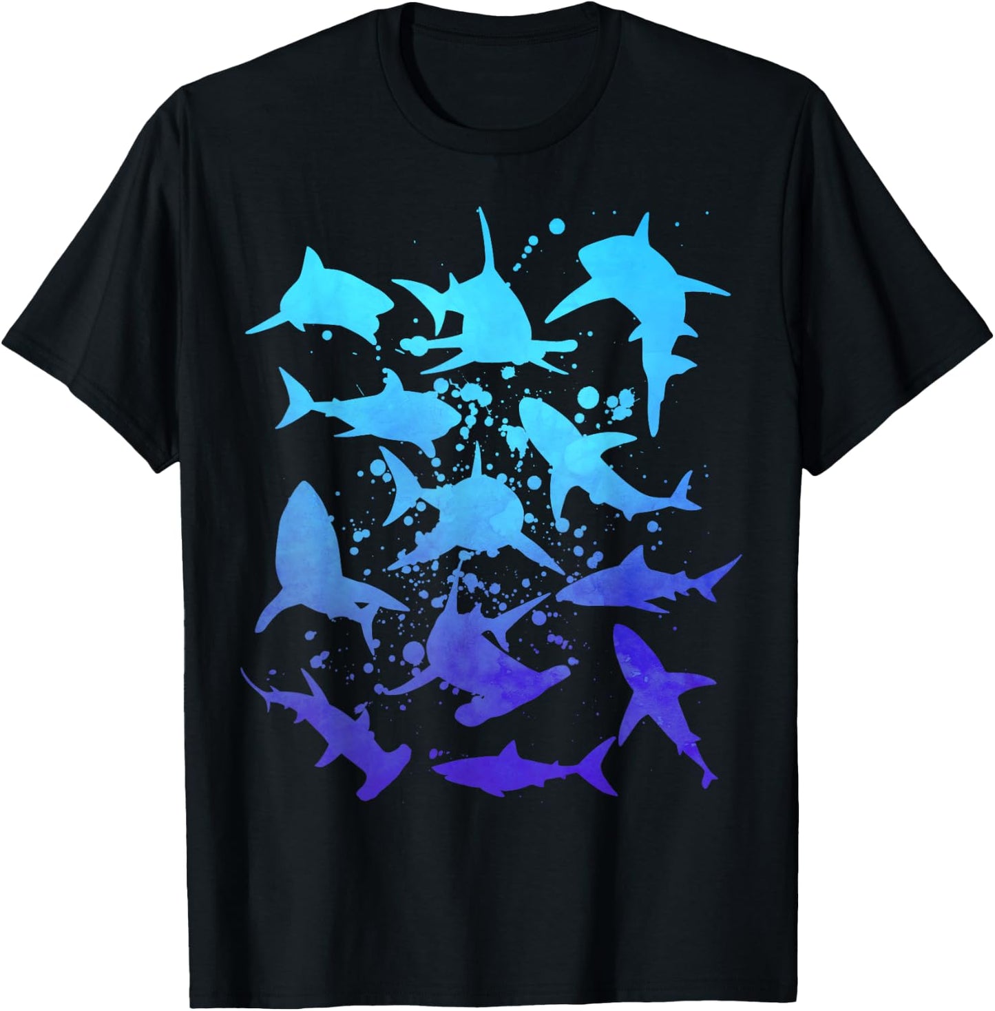 Great White Sharks Hammerhead Shark Diving Lover Graphic T-Shirt - T-Shirt | Black