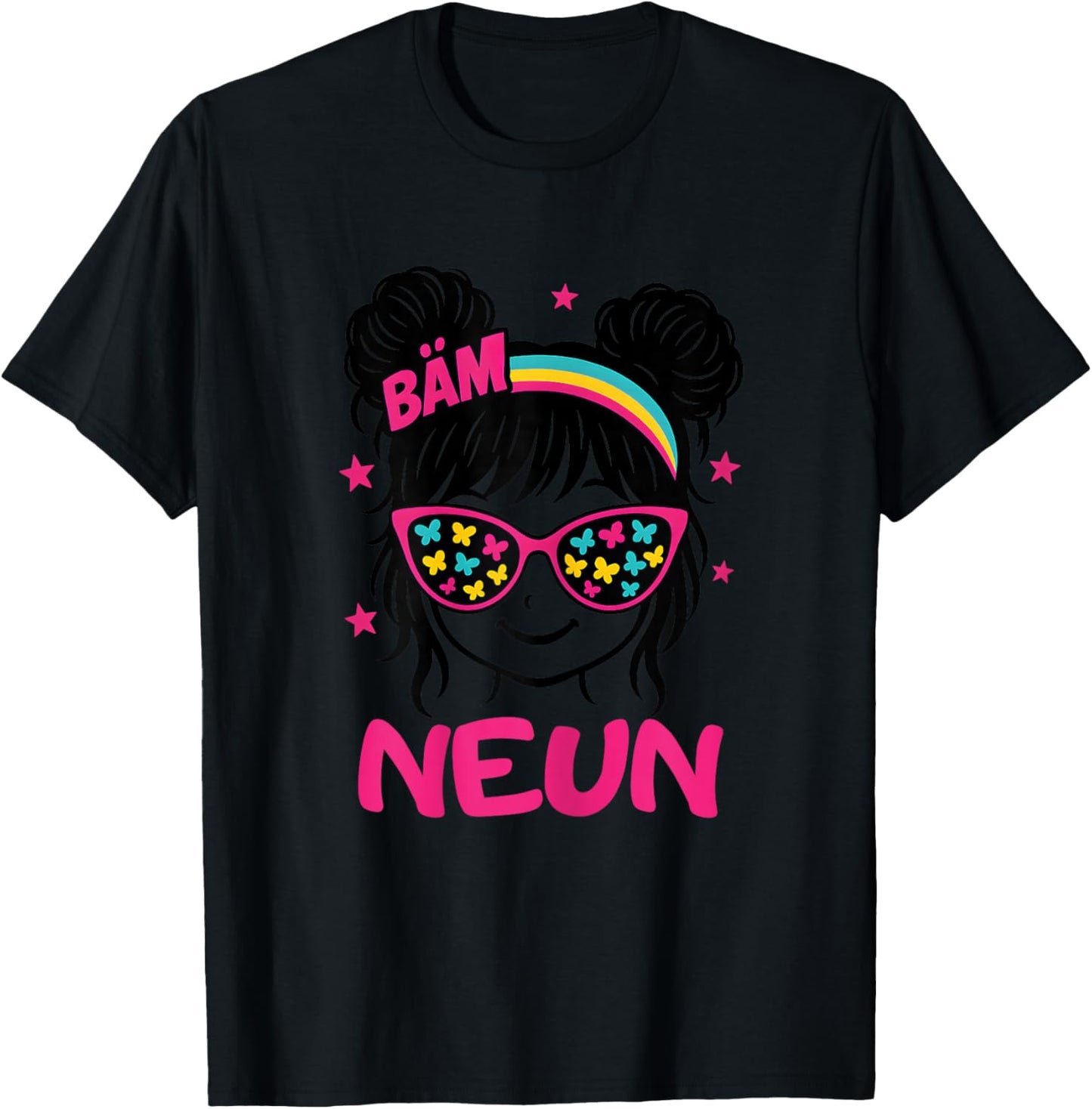 Geburtstagsshirt 9 Jahre Mädchen Geschenk – Bäm Neun T-Shirt - T-Shirt | Black