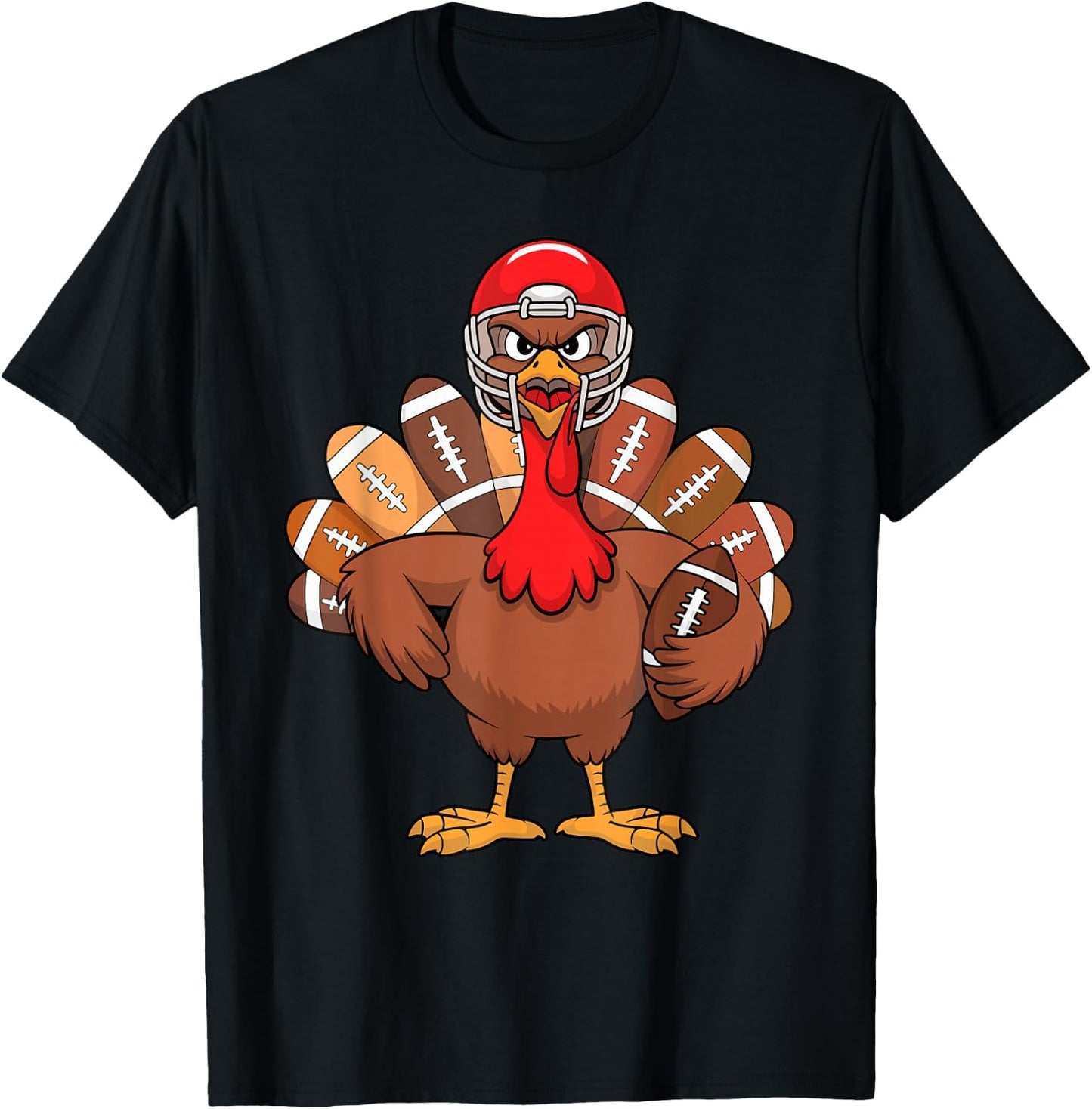 Thanksgiving Football Cool Football Turkey Kids Boys T-Shirt - T-Shirt | Black