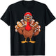 Thanksgiving Football Cool Football Turkey Kids Boys T-Shirt - T-Shirt | Black