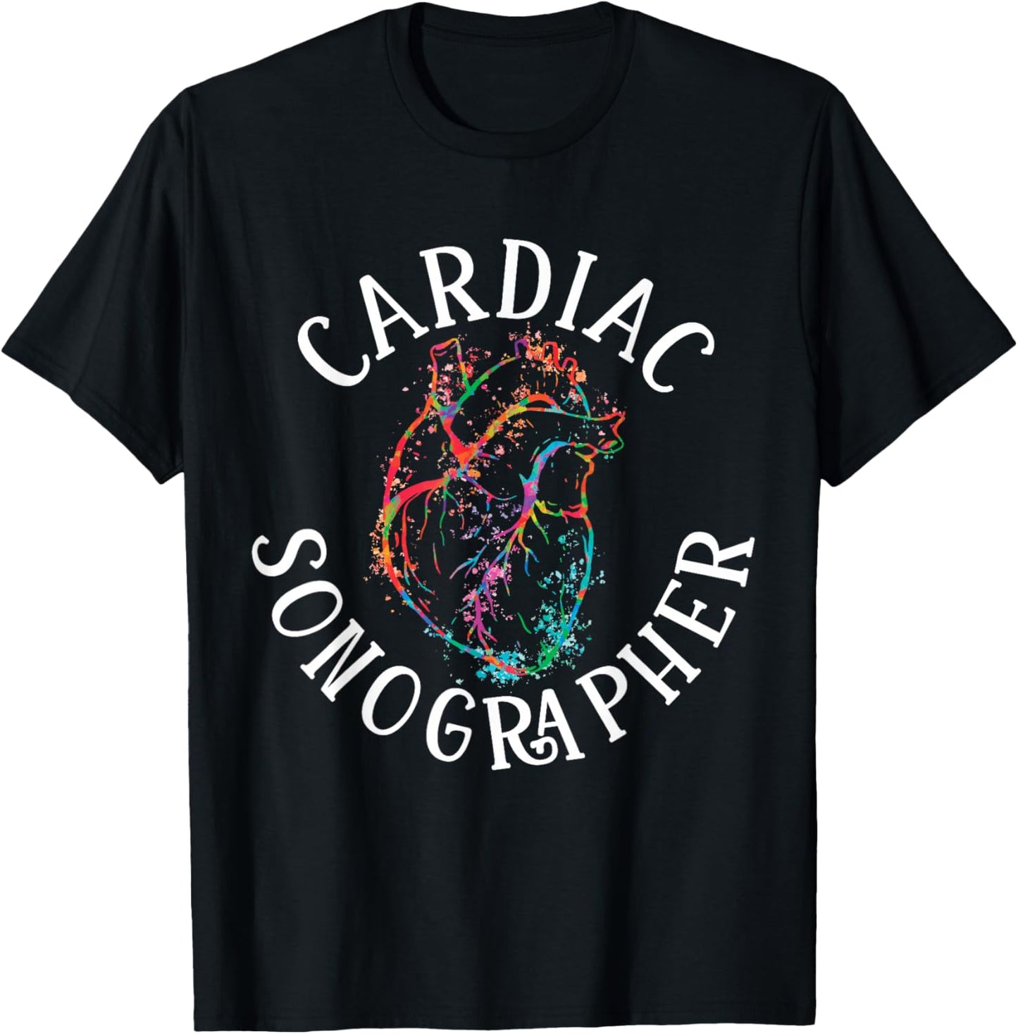 Cardiac Sonographer Heart Medical Sonography Ultrasound T-Shirt - T-Shirt | Black