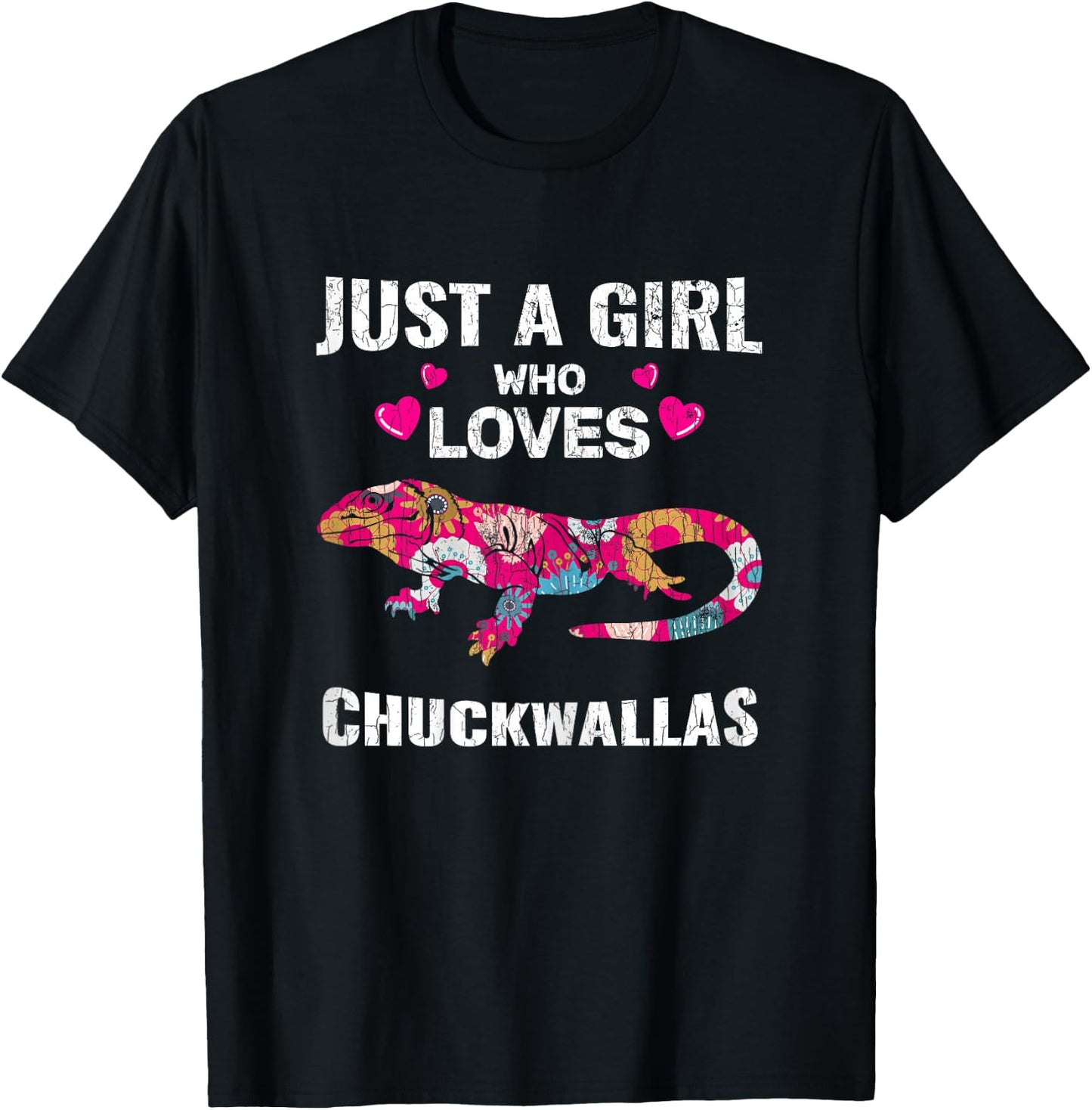 Just A Girl Who Loves Chuckwalla Shirt Gift Owner Sauromalus T-Shirt - T-Shirt | Black
