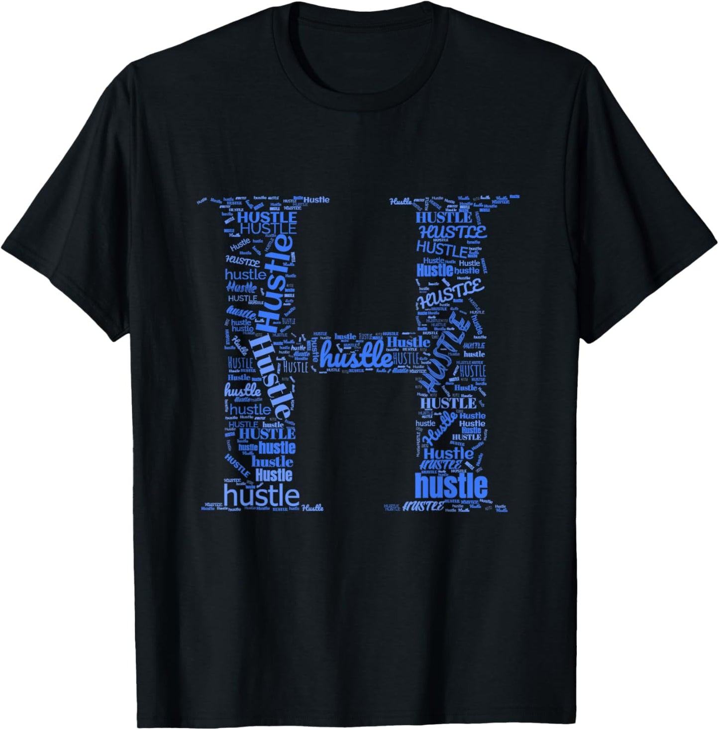 Blue H is For Hustle Royal Blue Graphic T-Shirt - T-Shirt | Black