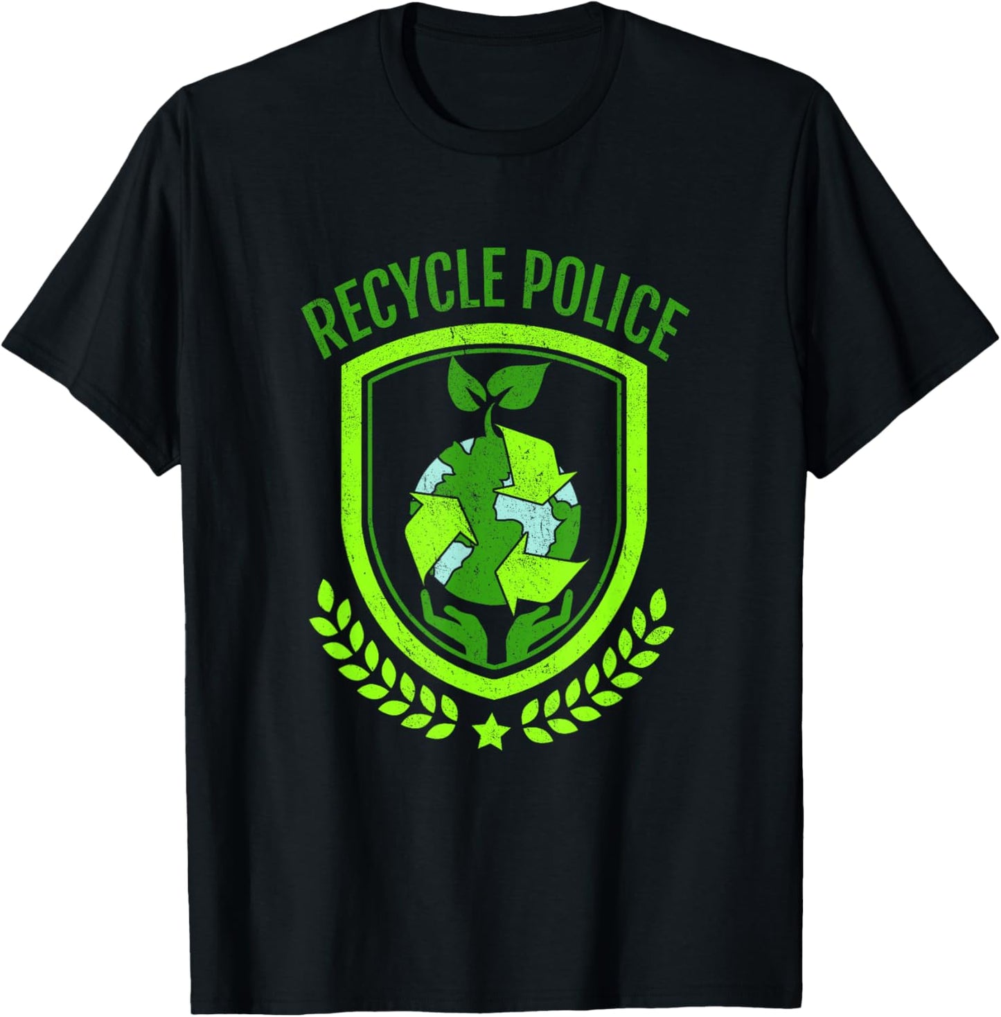 Recycle Police Earth Day Environmental Recyclist T-Shirt - T-Shirt | Black