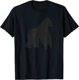 Gorilla Distressed Print - Vintage Gorilla T-Shirt - T-Shirt | Black