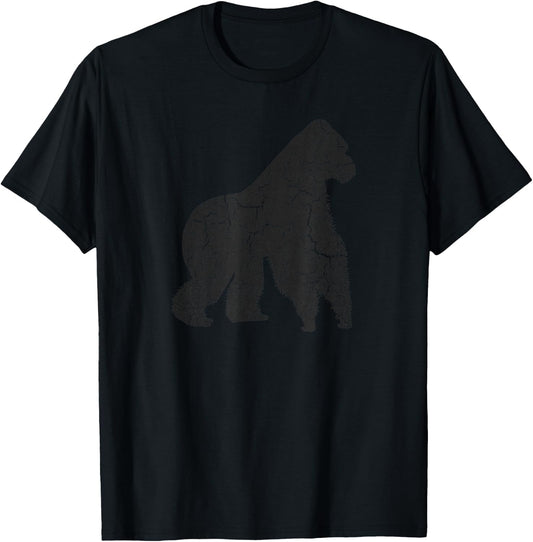 Gorilla Distressed Print - Vintage Gorilla T-Shirt - T-Shirt | Black