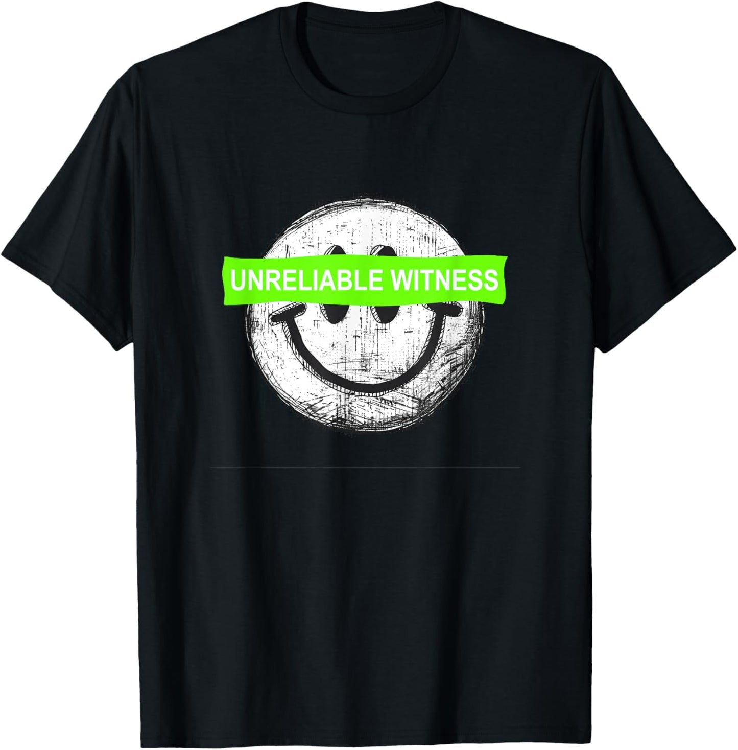 Green Color Unreliable Witness Green Graphic T-Shirt - T-Shirt | Black