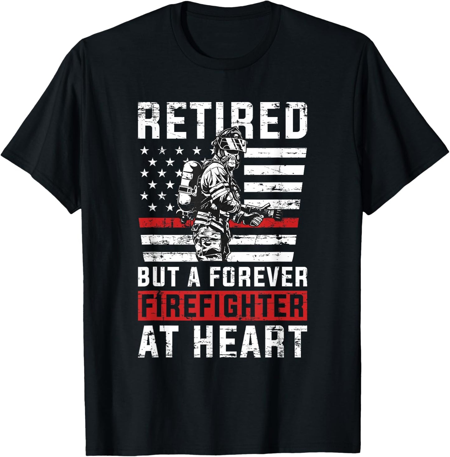 Fireman Pride 911 Rescue Retirement Gift Retired Firefighter T-Shirt - T-Shirt | Black