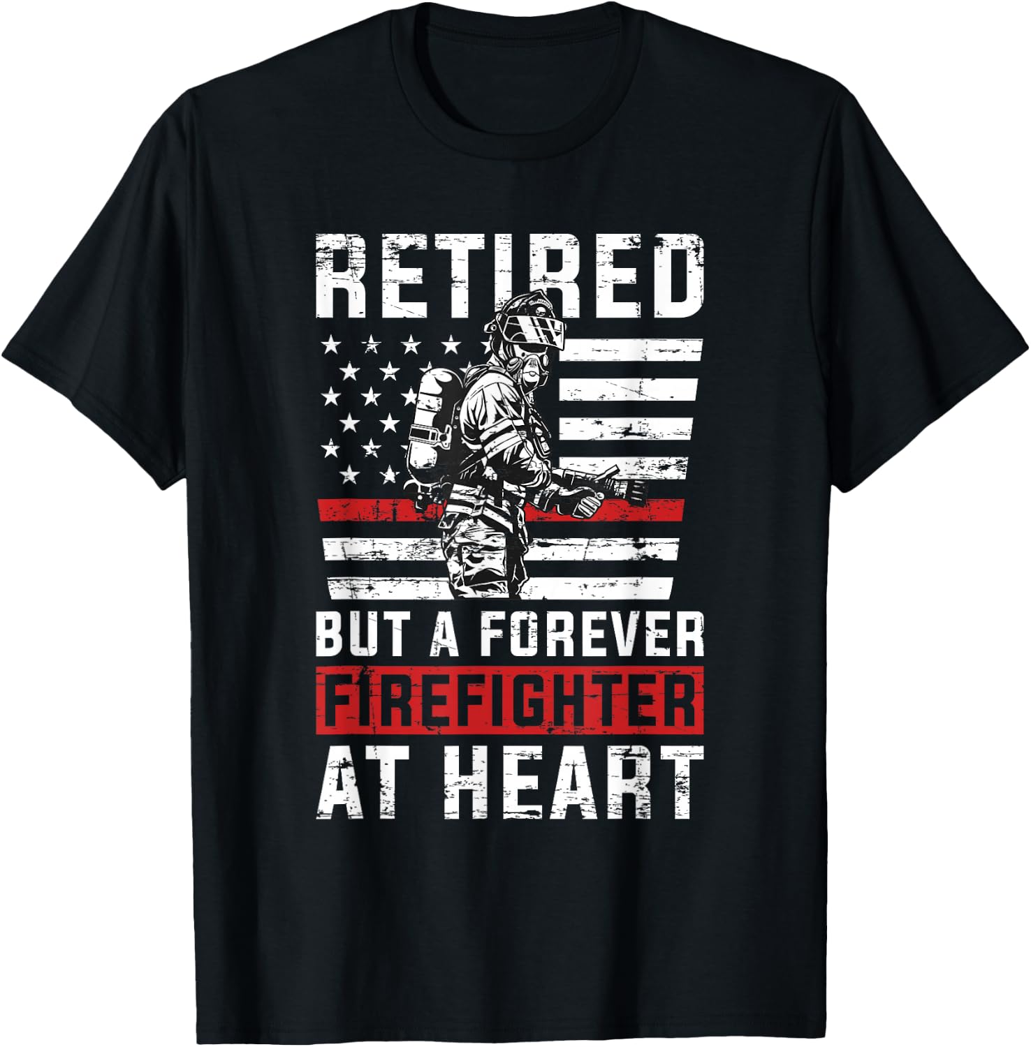 Fireman Pride 911 Rescue Retirement Gift Retired Firefighter T-Shirt - T-Shirt | Black