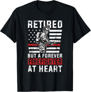 Fireman Pride 911 Rescue Retirement Gift Retired Firefighter T-Shirt - T-Shirt | Black