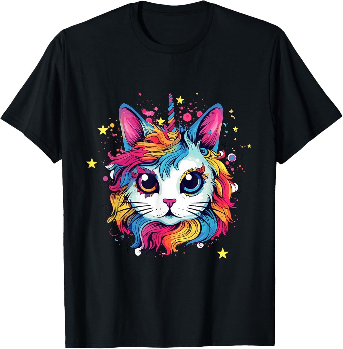 Cute, Adorable And Might Contain Cat by DankSpace Catcorn Kittycorn Unicat Unikitten Cat Kitty Kitten Unicorn T-Shirt - T-Shirt | Black