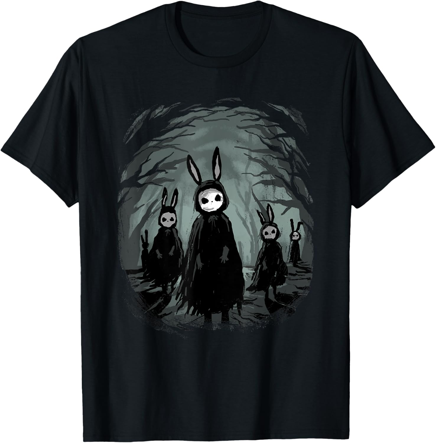 Gothic Shirt Creepy Bunny Goth Rabbit Evil Bunnies Weirdcore T-Shirt - T-Shirt | Black