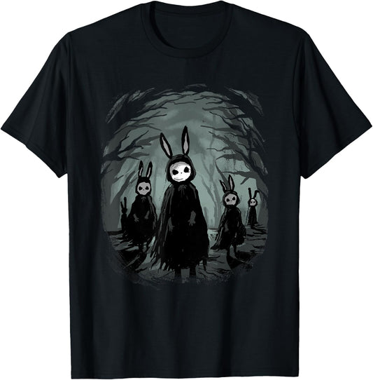 Gothic Shirt Creepy Bunny Goth Rabbit Evil Bunnies Weirdcore T-Shirt - T-Shirt | Black