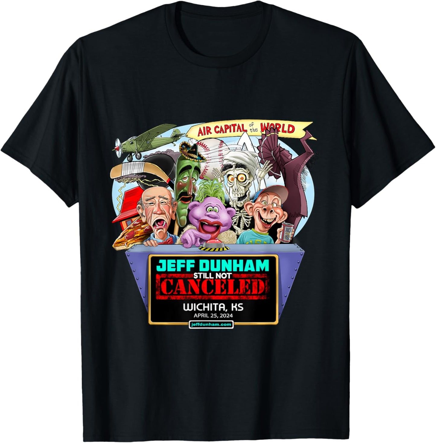 Jeff Dunham Wichita, KS (2024) T-Shirt - T-Shirt | Black