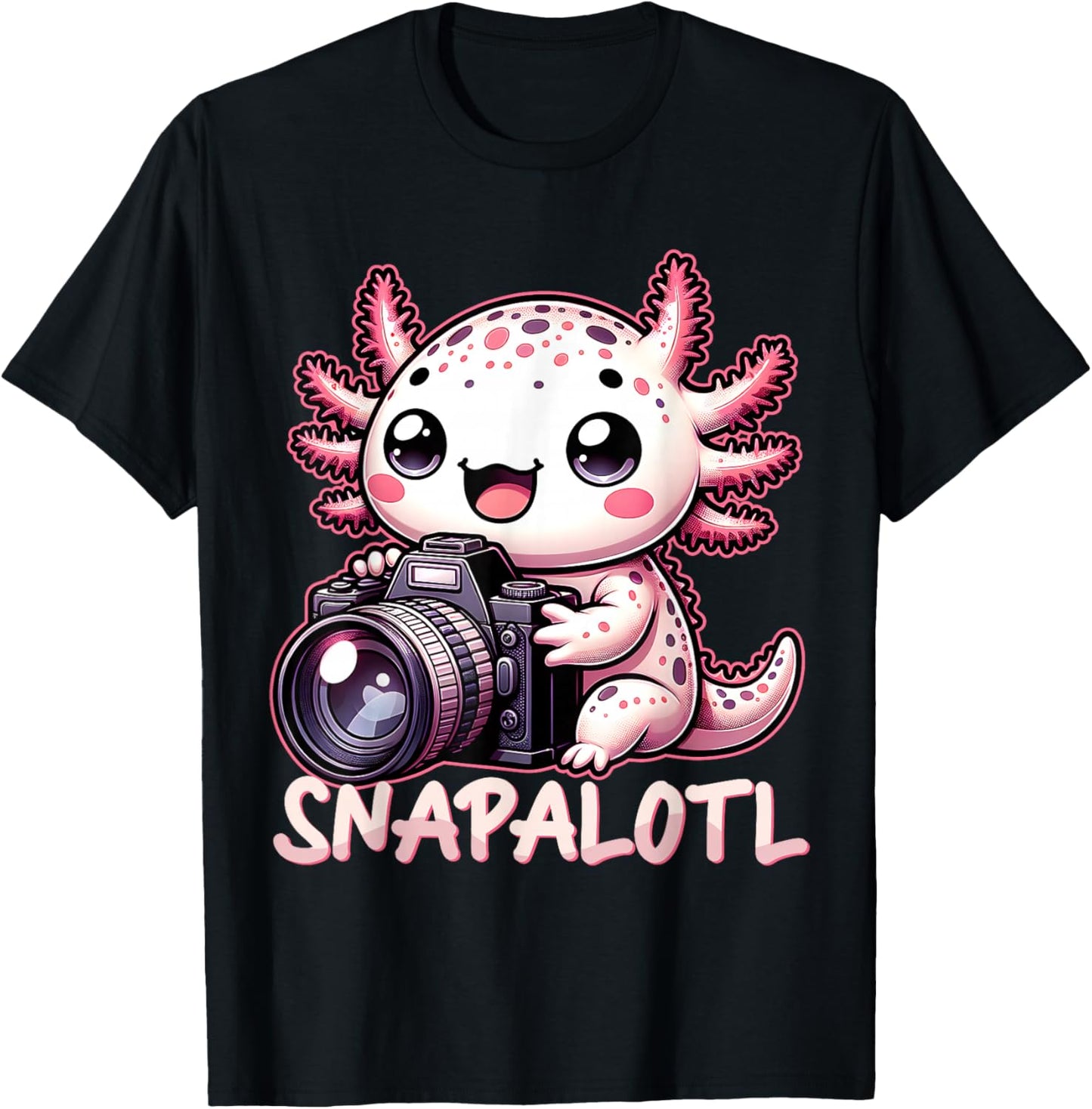 Photographer Axolotl Photoshooting Camera T-Shirt - T-Shirt | Black