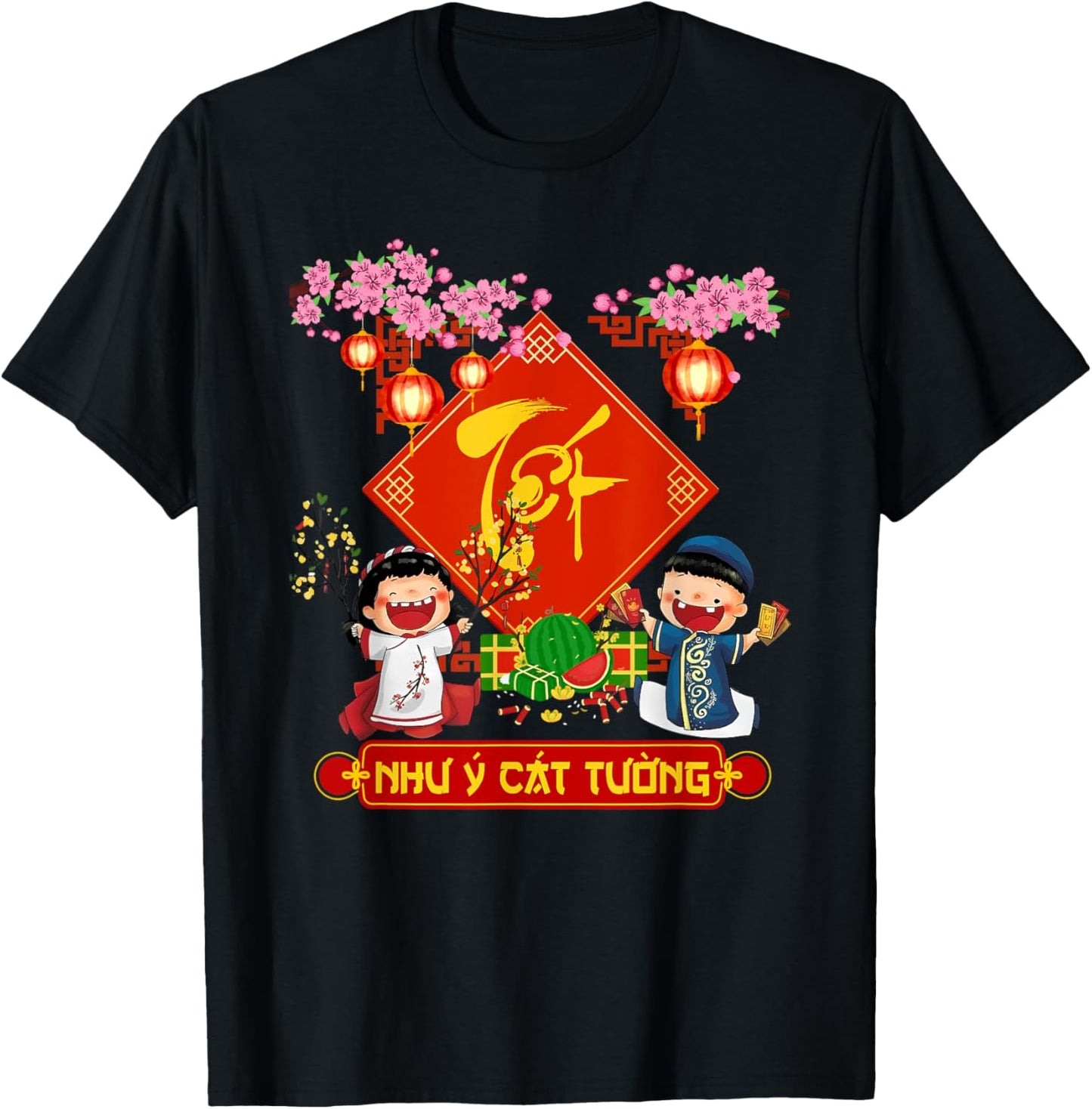 Vietnamese New Year Decorations 2025 Tet Viet Lunar New Year T-Shirt - T-Shirt | Black