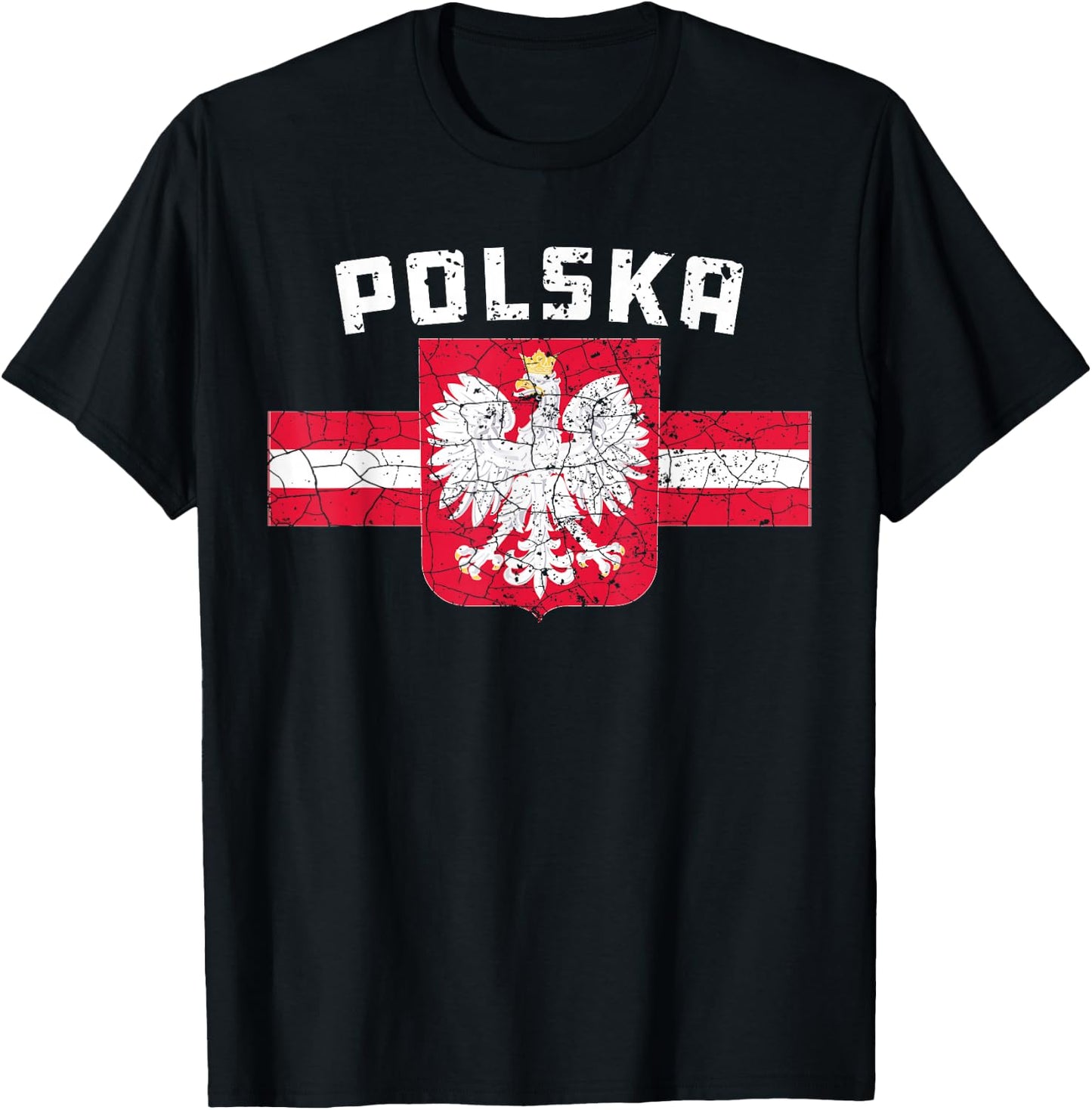 Polska Poland Flag Polish White Eagle Slavic T-Shirt - T-Shirt | Black