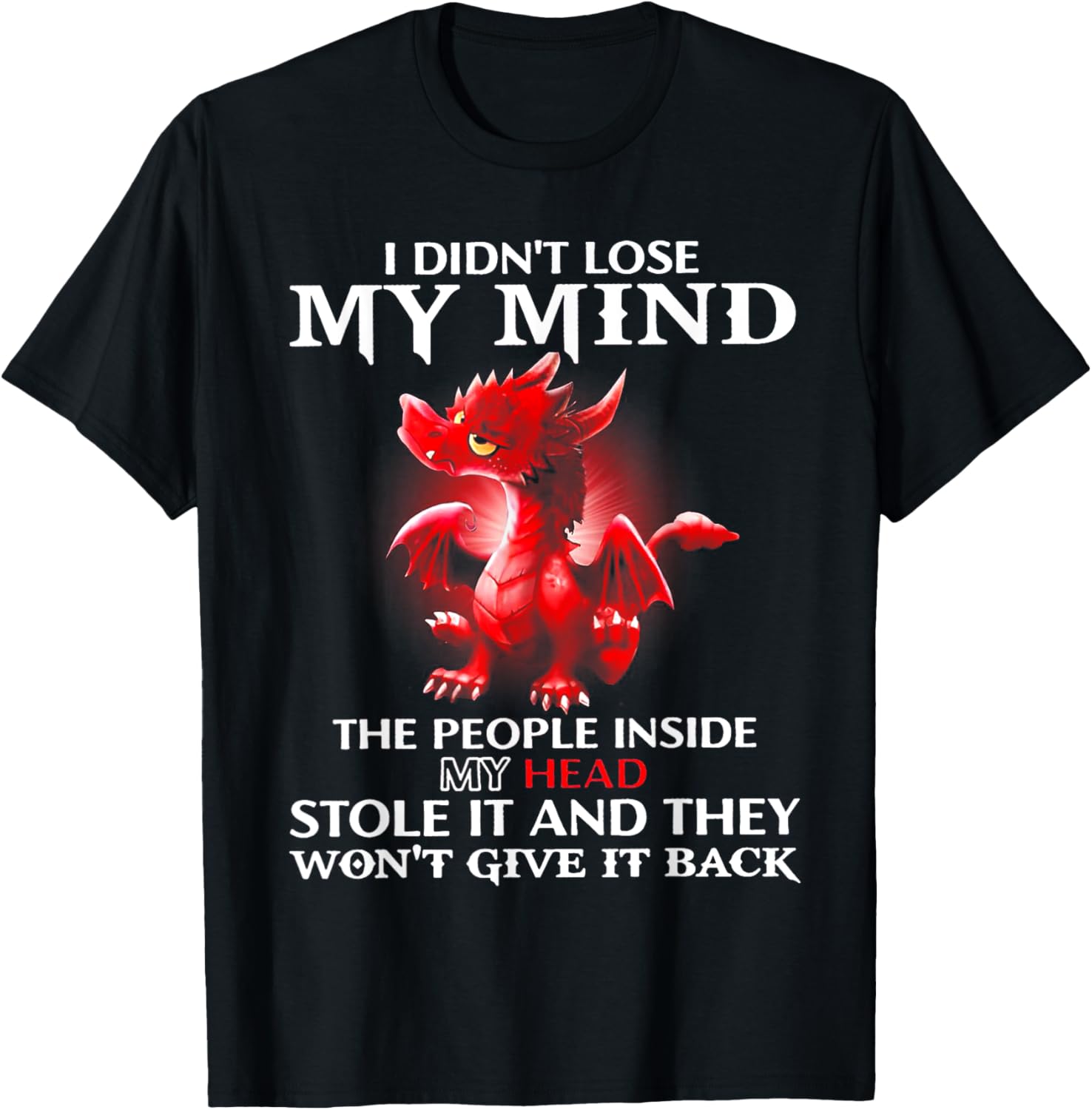 Dragon I Didn't Lose My Mind The People Inside My Head Stole T-Shirt - T-Shirt | Black
