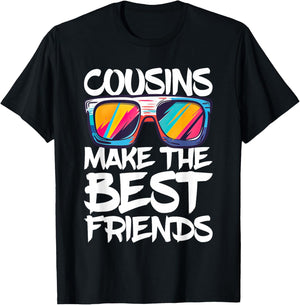 Cousins Make The Best Friends Shirt Boy Girl Cousin Crew T-Shirt - T-Shirt | Black