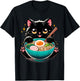 Ramen Cat Kawaii Anime Cat Ramen Lover Sweet T-Shirt - T-Shirt | Black