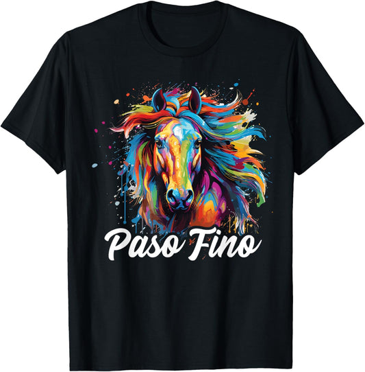 Paso Fino Horse Paint Splatter, Paso Fino Horse T-Shirt - T-Shirt | Black