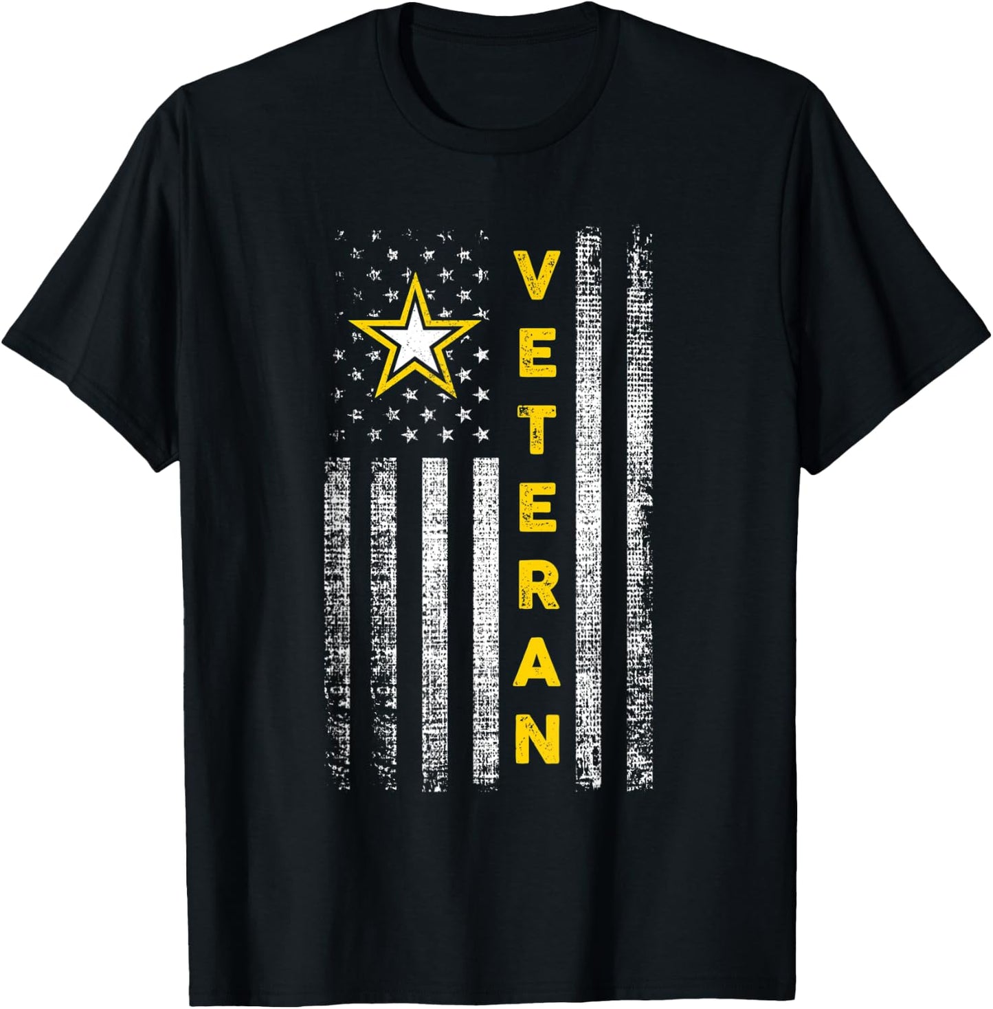 Army Veteran RTees Black -Adults Classic Fit Modern Short Sleeve Small T-Shirt - T-Shirt | Black