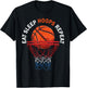Eat Sleep Hoops Repeat Basketball Fan Basketball T-Shirt - T-Shirt | Black