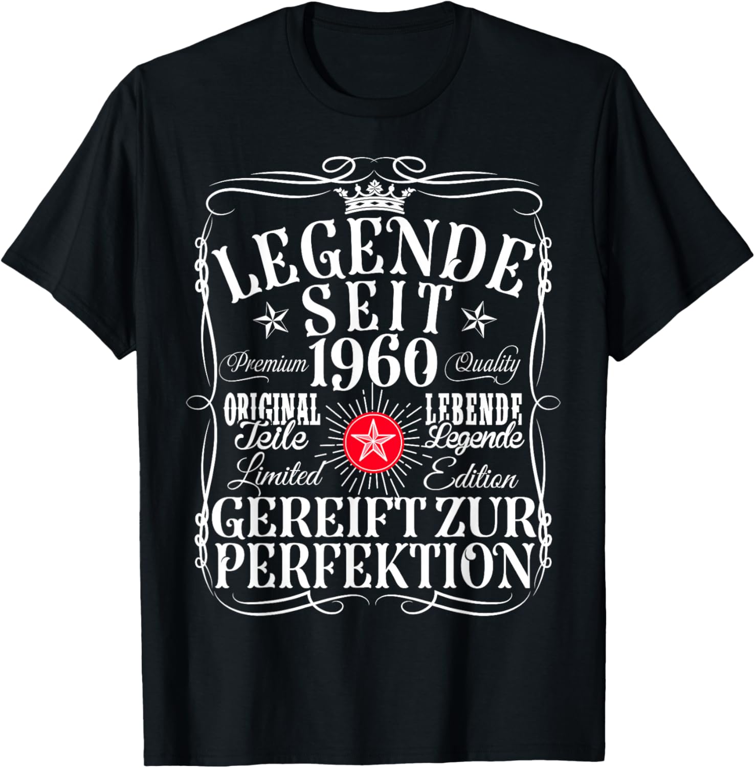 66. Geburtstag Mann Frau 66 Jahre 1960 Deko Lustig Geschenk T-Shirt - T-Shirt | Black
