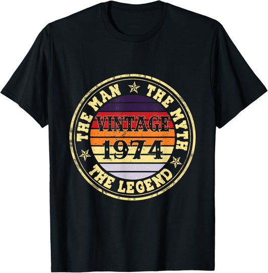 Man Myth Legend 1974 51st Birthday For 51 Years Old T-Shirt - T-Shirt | Black